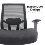 heavy duty mesh chair in black fabric and mesh back