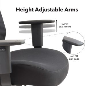heavy duty office chair with fabric seat and mesh back