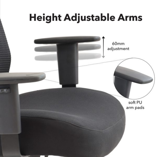 heavy duty office chair with fabric seat and mesh back