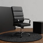 high back executive black leather office chair