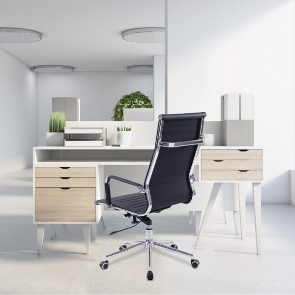 Office Chair Saturn High Back Black, White, And Grey - Image 13