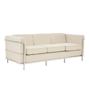 Reception Sofa Belle 3 Seater Black Or Ivory Leather