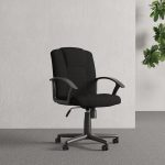 medium back office chair in black fabric