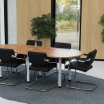 meeting chair black leather around a meeting table