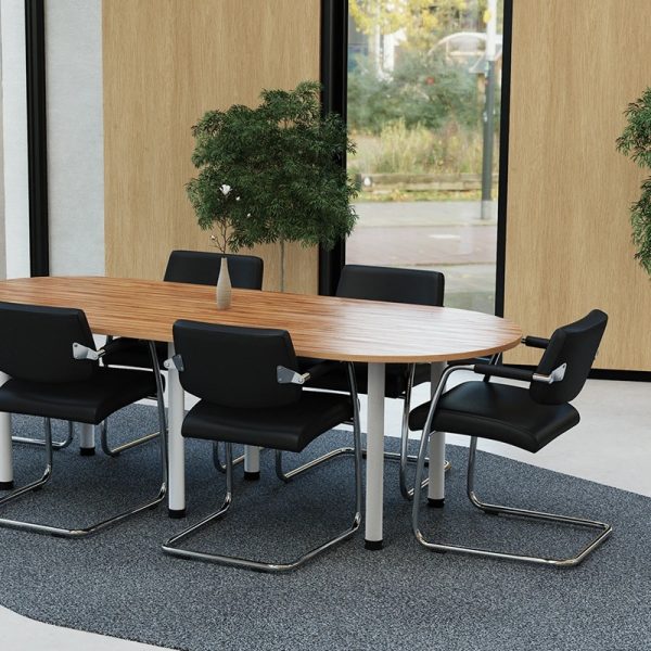 meeting chair black leather around a meeting table