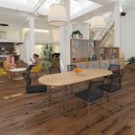 black mesh meeting chairs around a meeting table