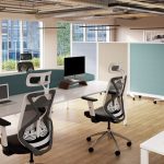 High back mesh chair in office