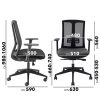 mesh back office chair all black with dimensions