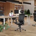 mesh back operators chair in office