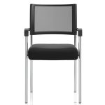 mesh meeting chair black with chrome frame. With arms