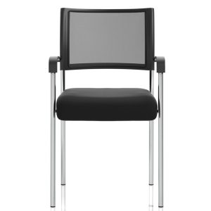 mesh meeting chair black with chrome frame. With arms