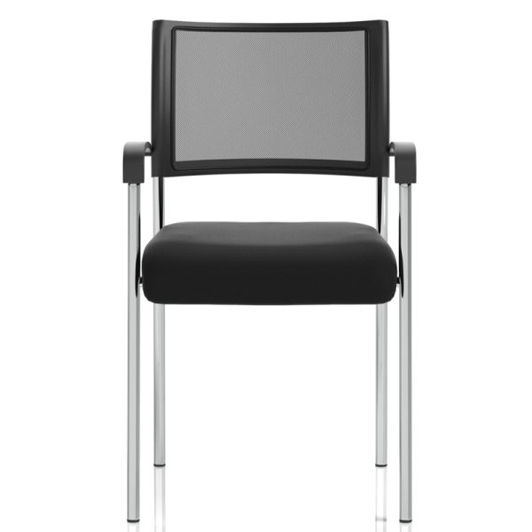 mesh meeting chair black with chrome frame. With arms