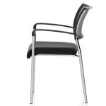 mesh meeting chair black with chrome frame. With arms