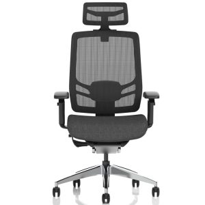 mesh office chair black front view