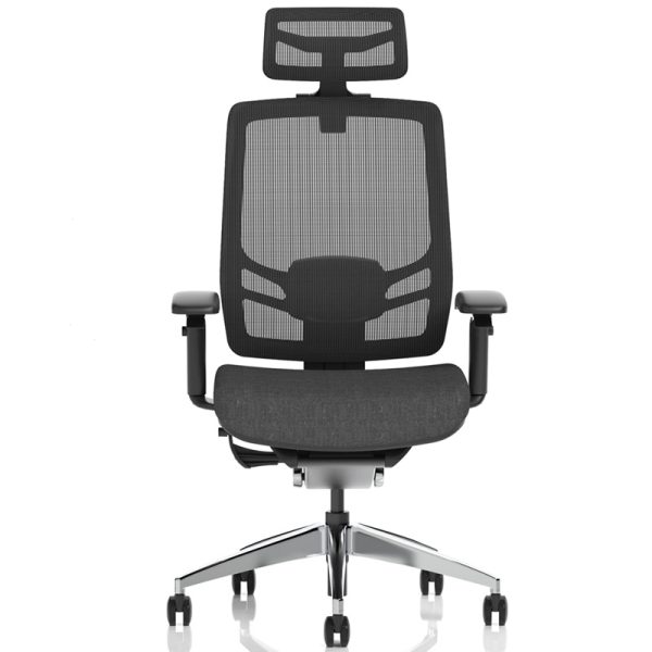 mesh office chair black front view