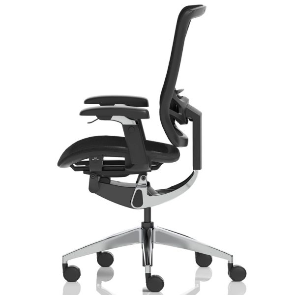 mesh office chair black side view