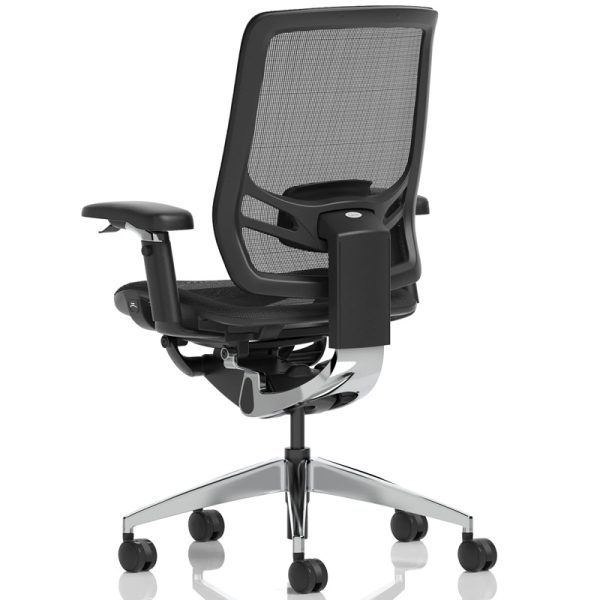 mesh office chair black back view
