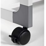 mobile computer trolley close up of castor
