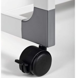 mobile computer trolley close up of castor