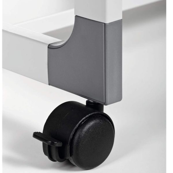mobile computer trolley close up of castor