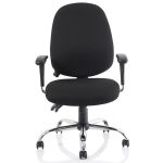 office chair black fabric front view