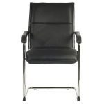 office chair black with chrome cantilever frame