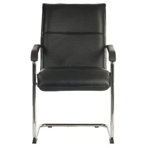 office chair black with chrome cantilever frame