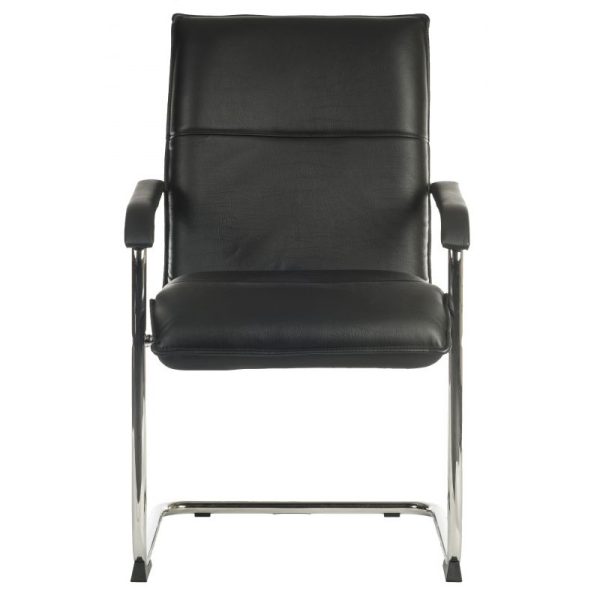 office chair black with chrome cantilever frame