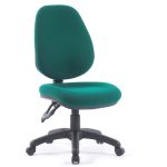 office chair in green fabric with no arms