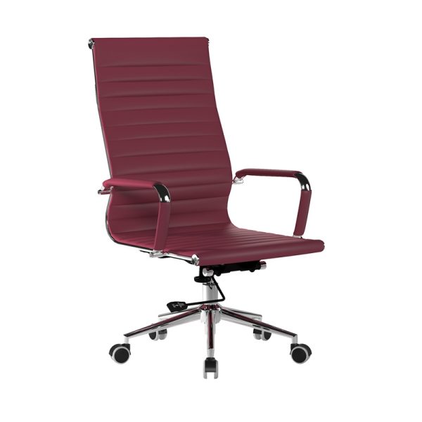 high back office chair oxblood burgundy leather