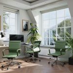 office chair forest green in office