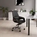 high back executive office chair in black pu