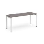 office desk with grey oak desk top and white leg frame