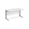 office desk 1400mm with white desk top and silver cantilever leg frame