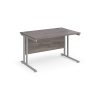 office desk with grey desk top and silver cantilever leg frame