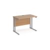 office desk with beech desk top and silver cantilever leg frame