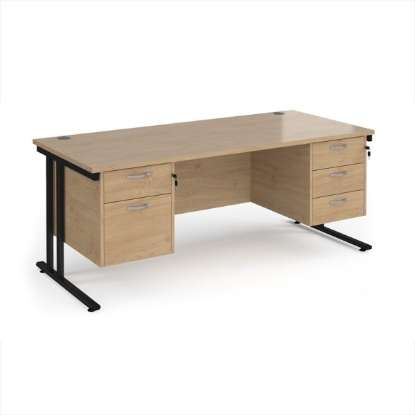 office desk with drawer desk pedestals in kendal oak