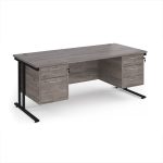 office desk grey oak with desk pedestals