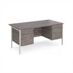office desk with pedestal drawers in grey oak