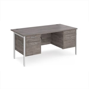 office desk with pedestal drawers in grey oak
