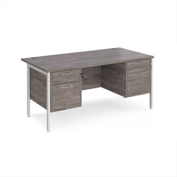 office desk with pedestal drawers in grey oak
