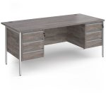 office desk grey oak with 2 x 3 drawer pedestals