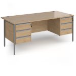 office furniture office desk kendal oak with 2 x 3 drawer pedestals