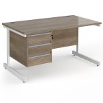 office furniture with 3 drawer pedestal in kendal oak