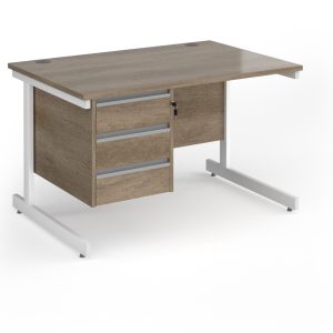 office desk in nebraska oak with cantilever leg frame