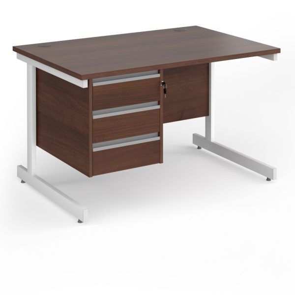 office desks with 3 drawers walnut