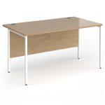 office straight desk kendal oak with white frame