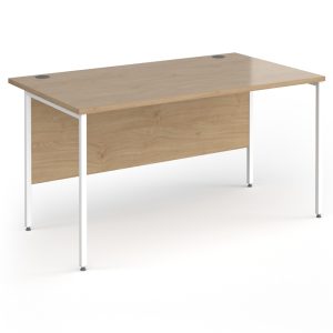 office straight desk kendal oak with white frame