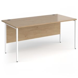 office desk with kendal oak desk top and white frame