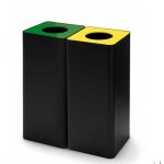 office recycling bin black with coloured tops